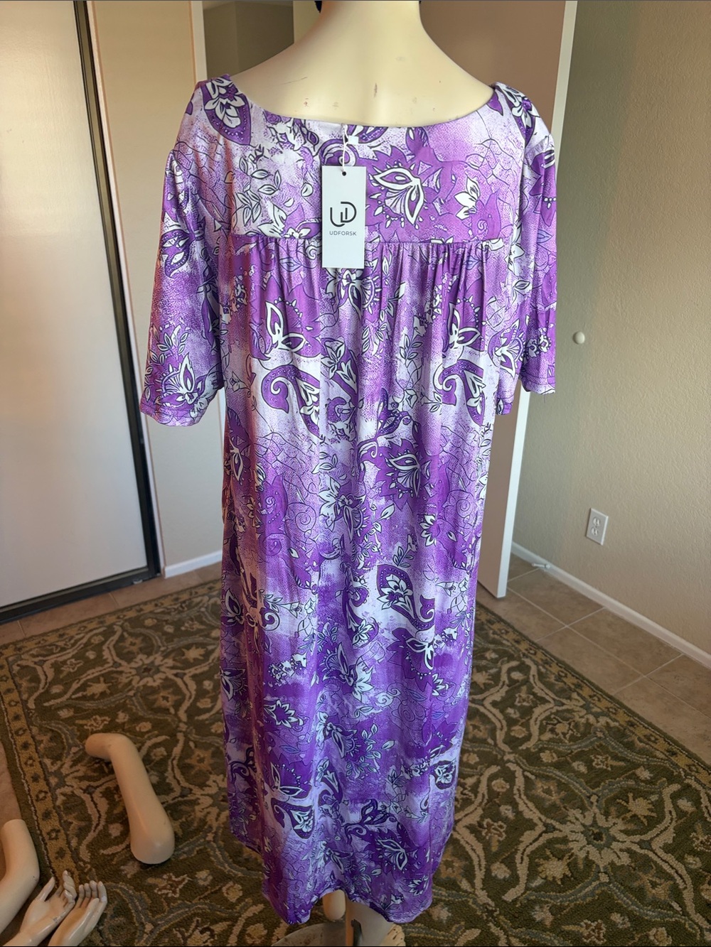 Amazon Purple Floral Midi Robe - Picture 3 of 3
